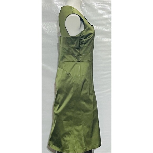 Donna Ricco Dress Womens 14 Green Satin Keyhole Back Sheath Skirt Formal Wedding - Picture 4 of 16